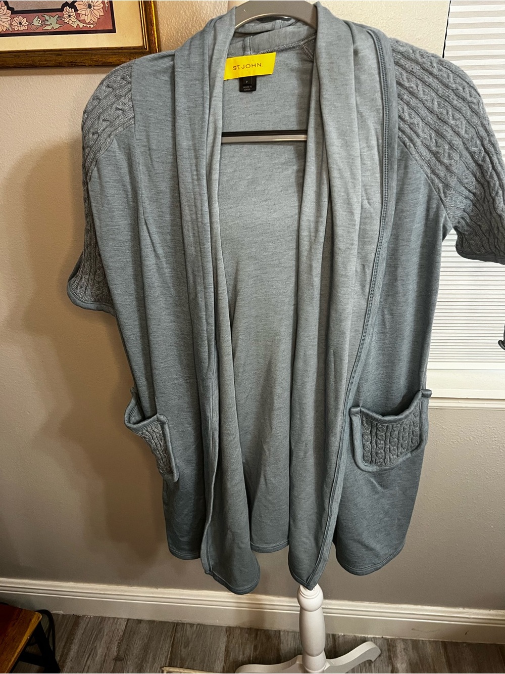 St. John Blue Open Cardigan Sweater
Small Medium P 3/4 Sleeve - Picture 2 of 14